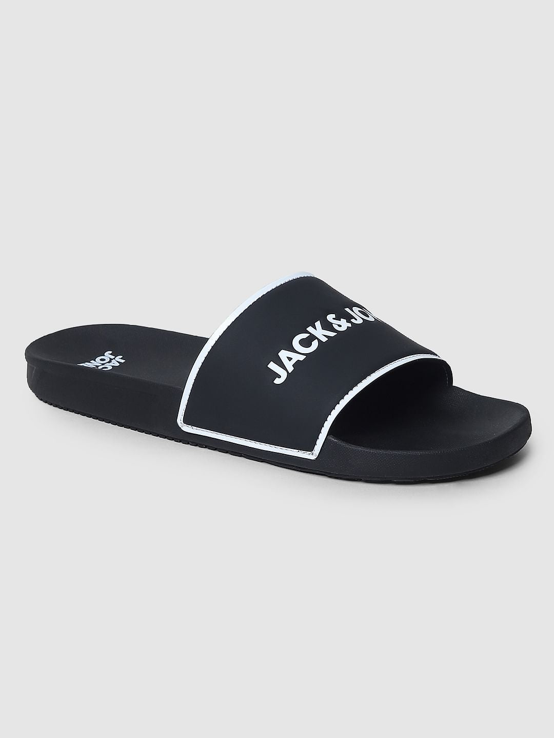 Black Logo Print Sliders