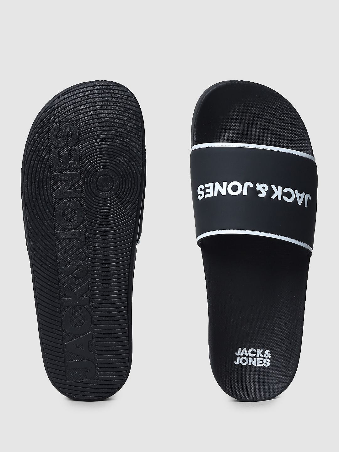 Black Logo Print Sliders