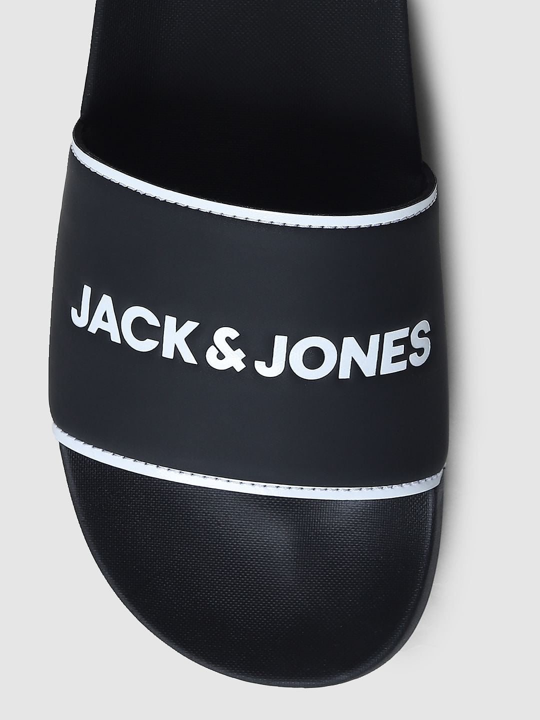 Black Logo Print Sliders
