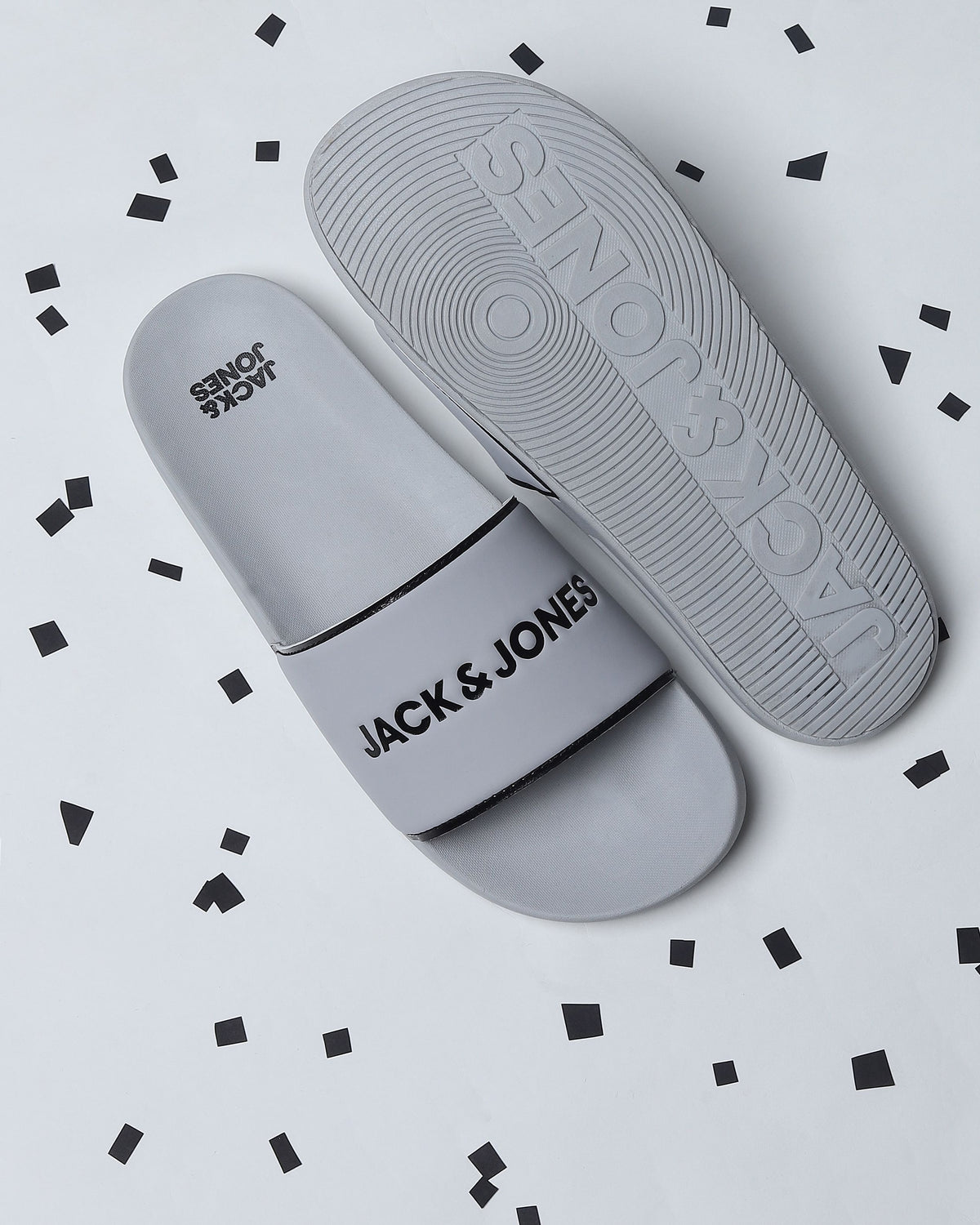 Grey Logo Print Sliders - 6