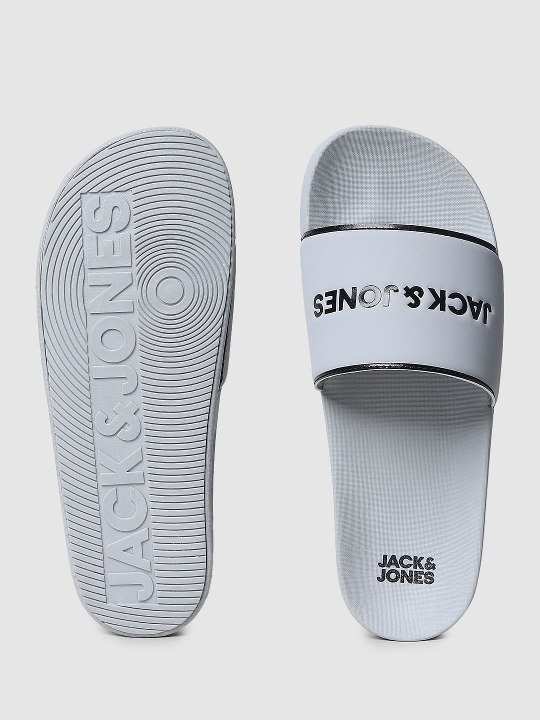 Grey Logo Print Sliders