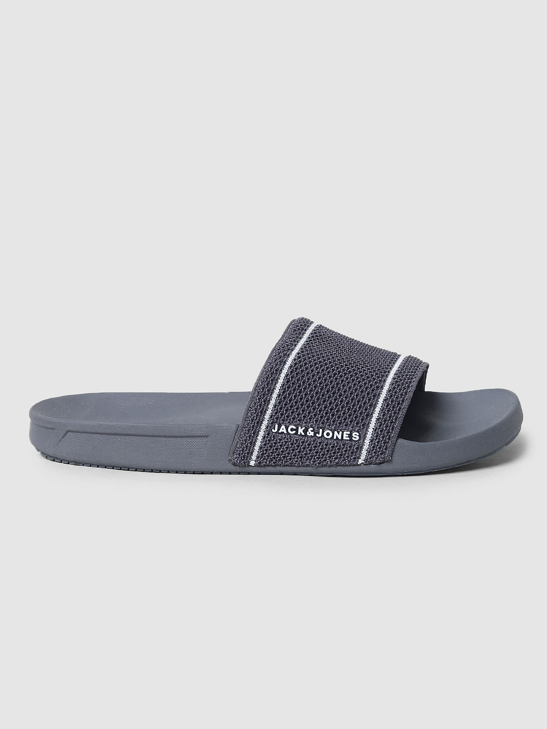Grey Knit Sliders