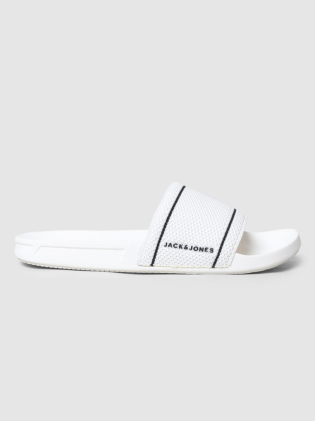 White Knit Sliders