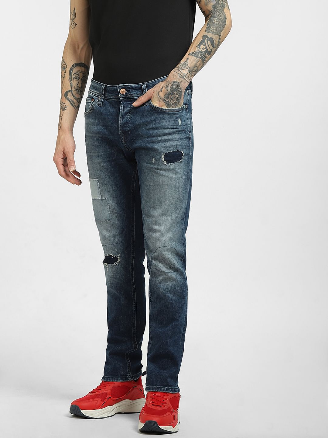 Dark Blue Low Rise Tim Anti Fit Jeans