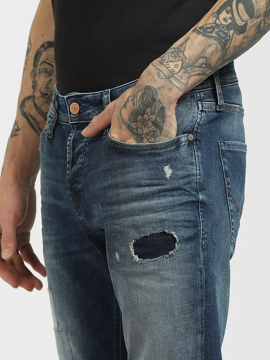 Dark Blue Low Rise Tim Anti Fit Jeans