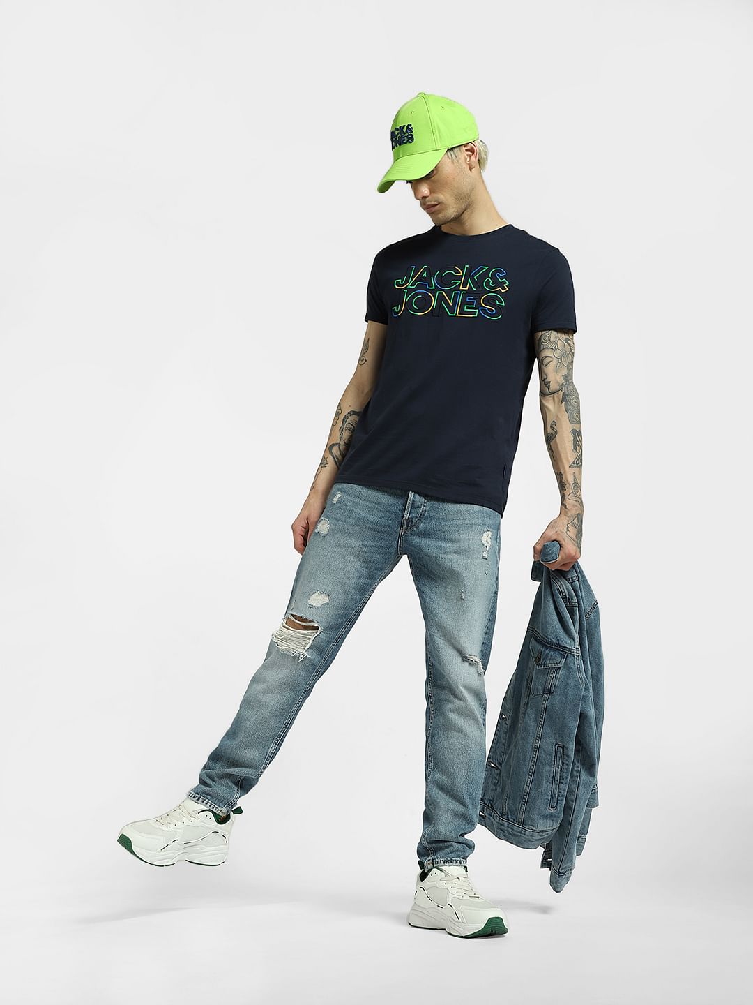 Blue Mid Rise Anti Fit Jeans - 28/30