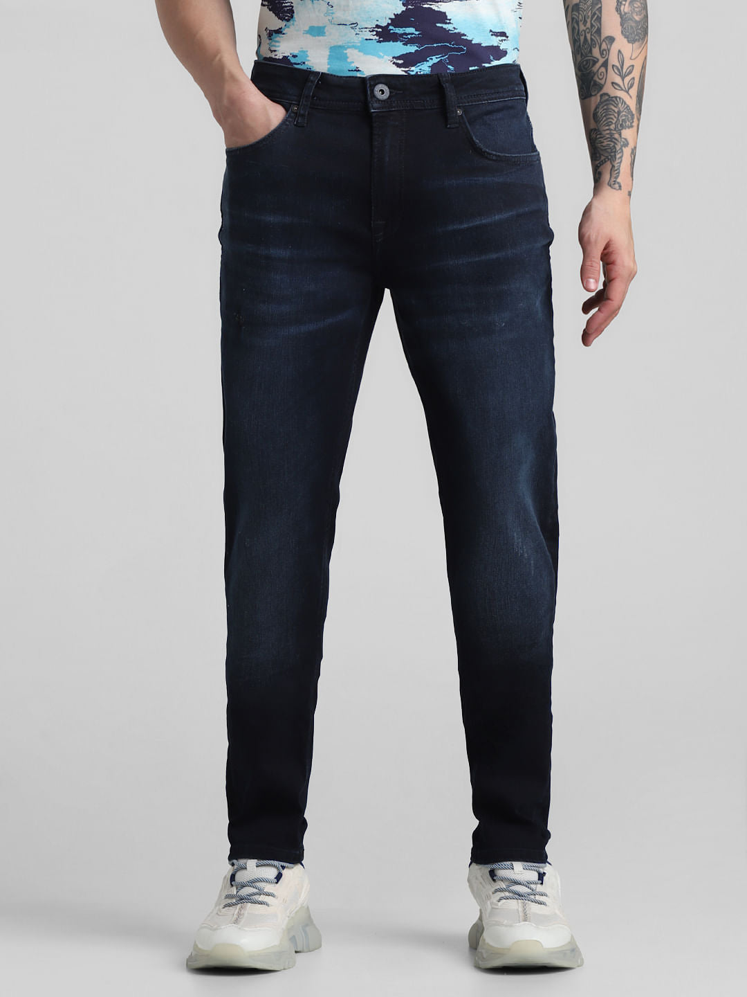 Dark Blue Low Rise Ben Skinny Fit Jeans