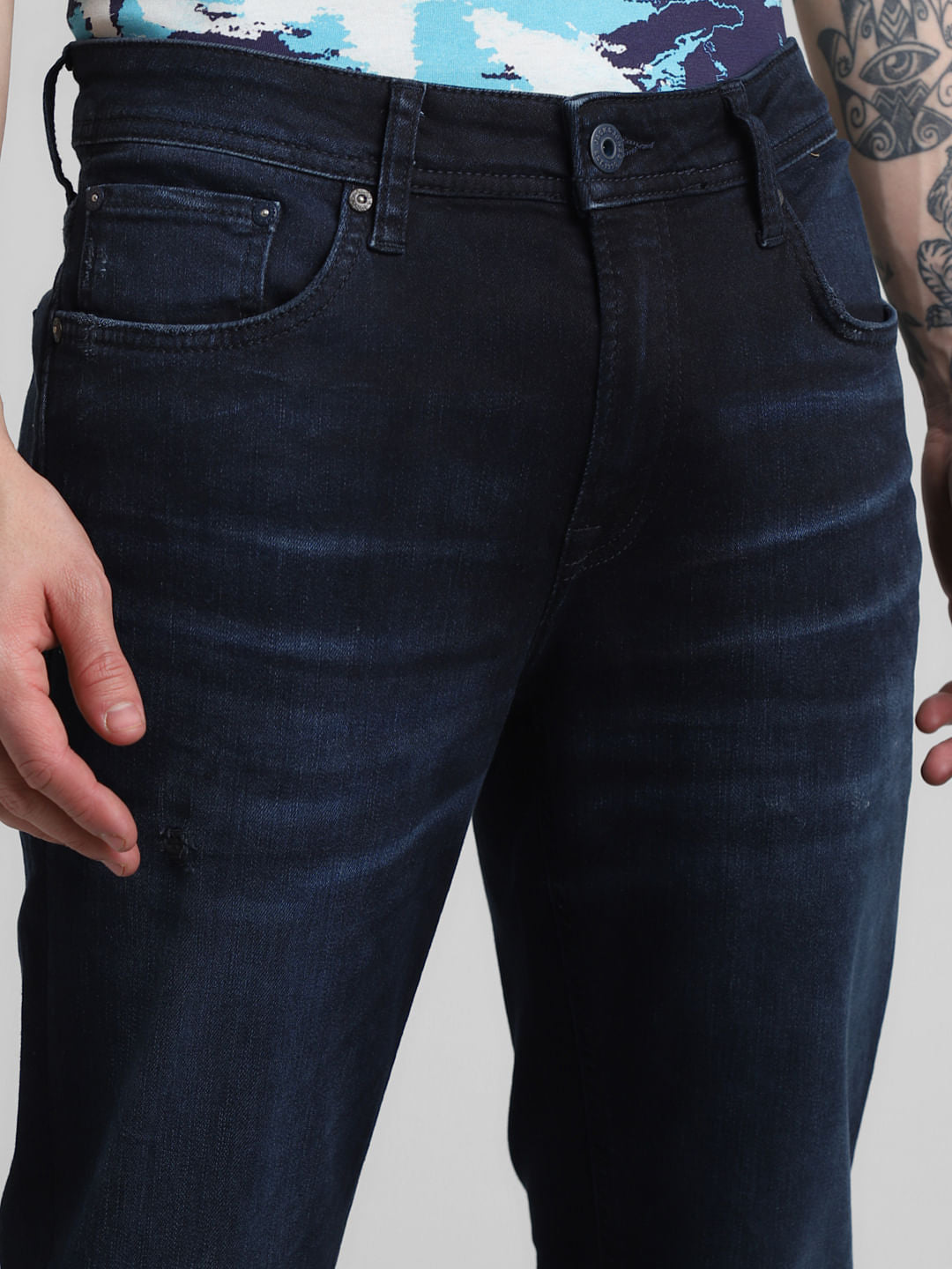 Dark Blue Low Rise Ben Skinny Fit Jeans