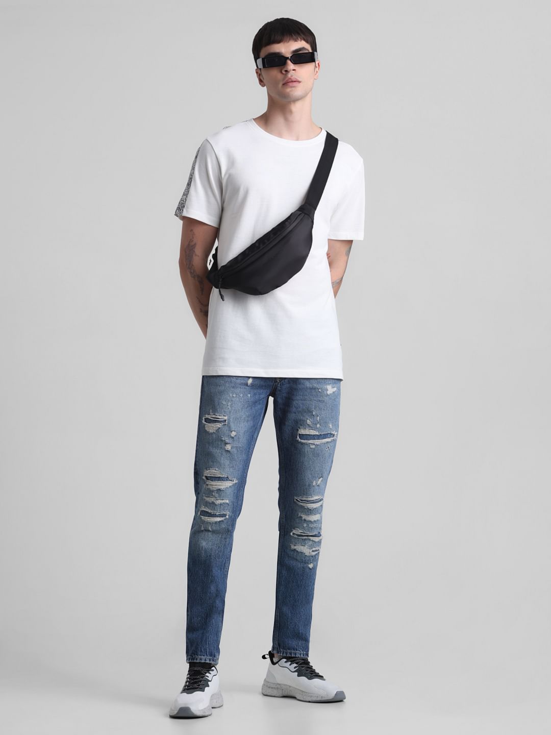 Blue Distressed Glenn Slim Fit Jeans