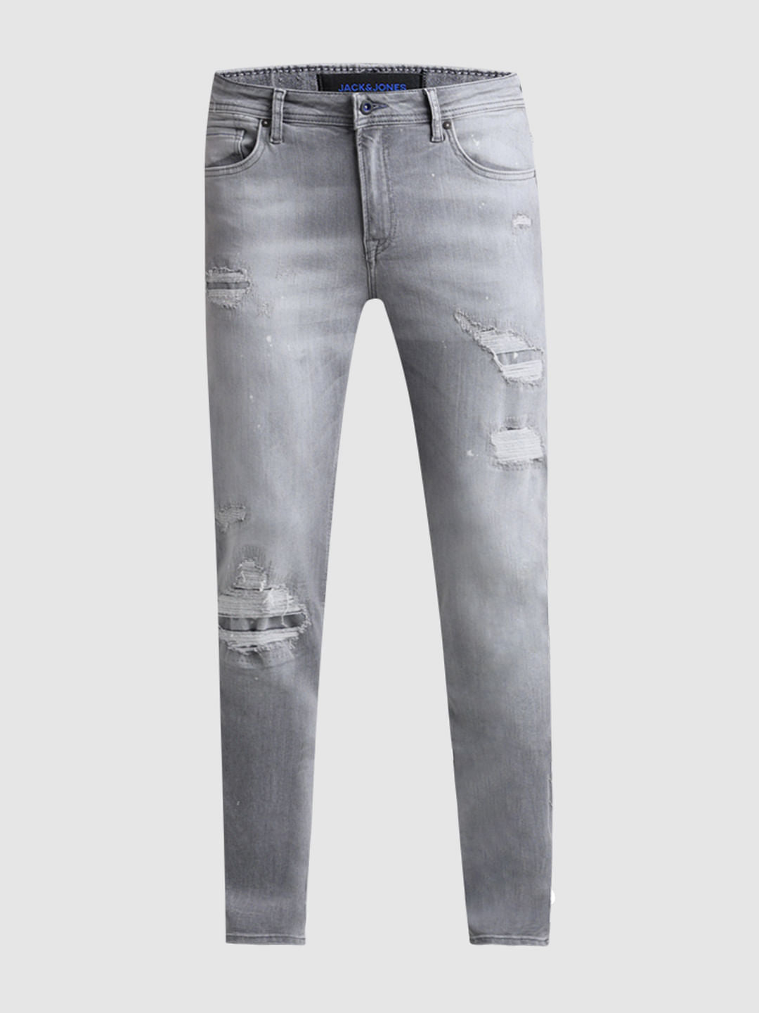 Grey Distressed Ben Skinny Fit Jeans