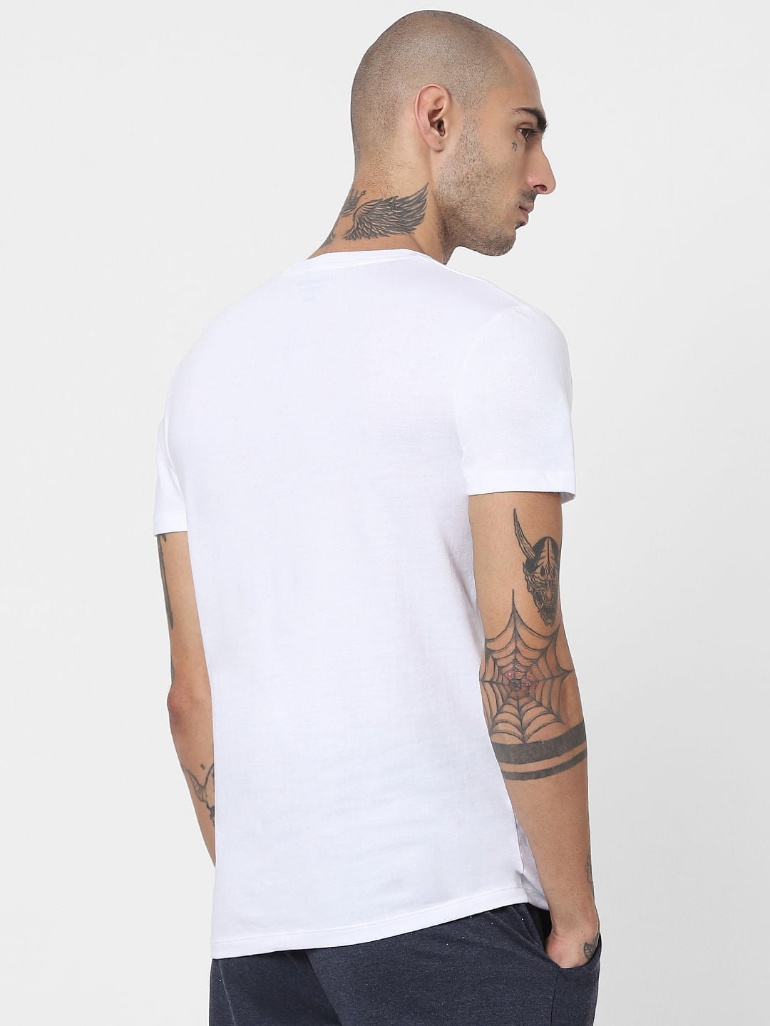 White Graphic Print Crew Neck T-shirt