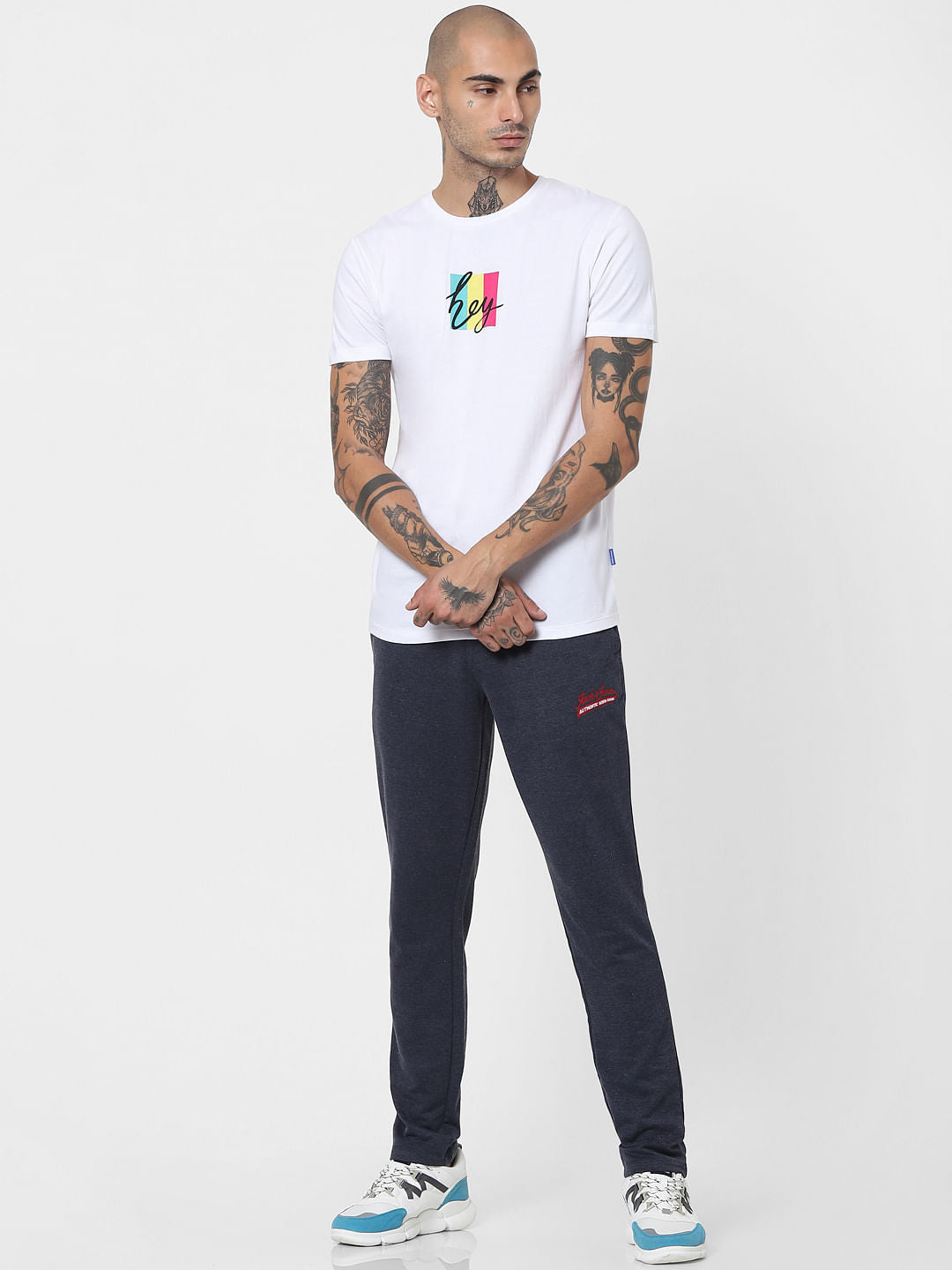 White Graphic Print Crew Neck T-shirt