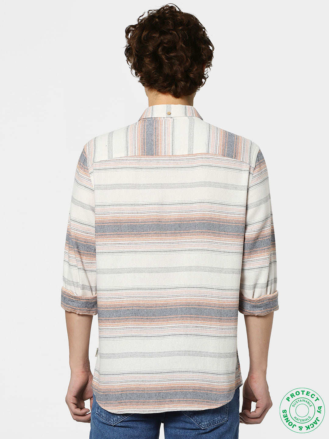 Off-White Striped Full Sleeves Shirt