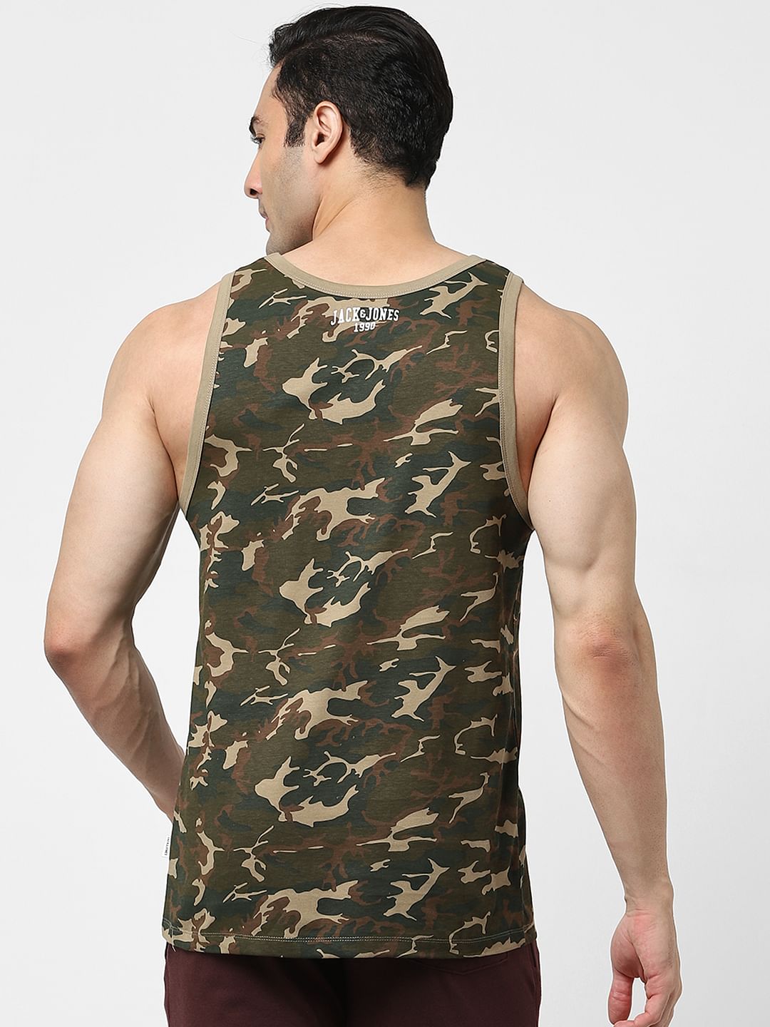 Green Camo Print Fashion Vest