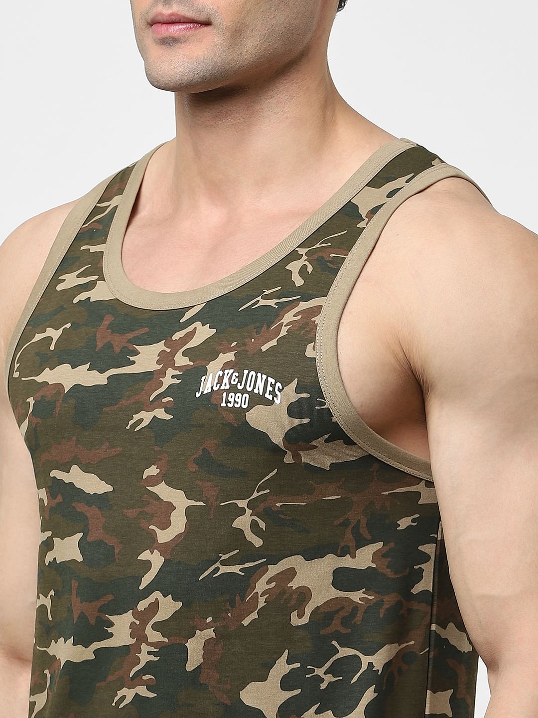 Green Camo Print Fashion Vest