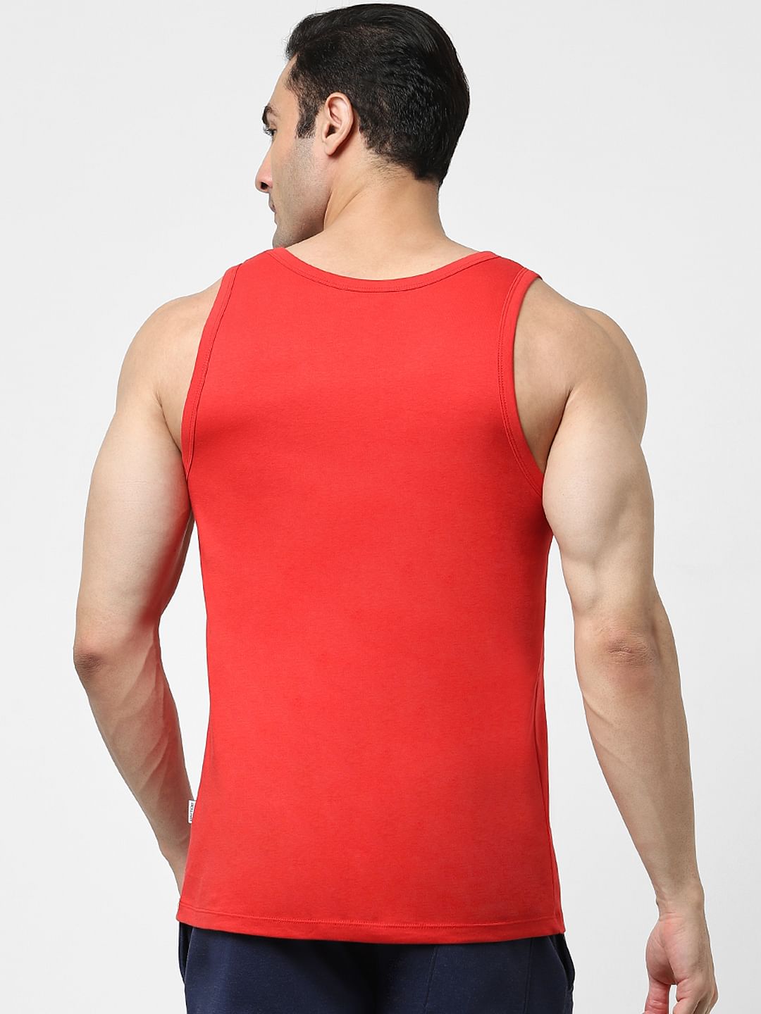 Red Logo Print Fashion Vest