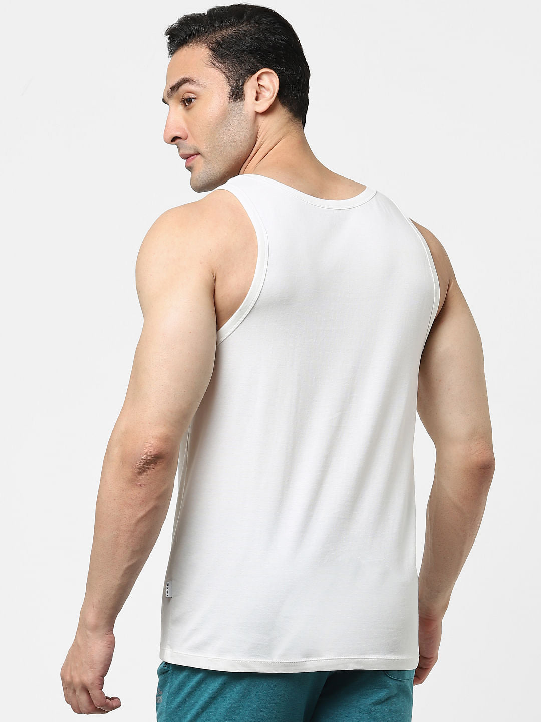 White Logo Print Fashion Vest