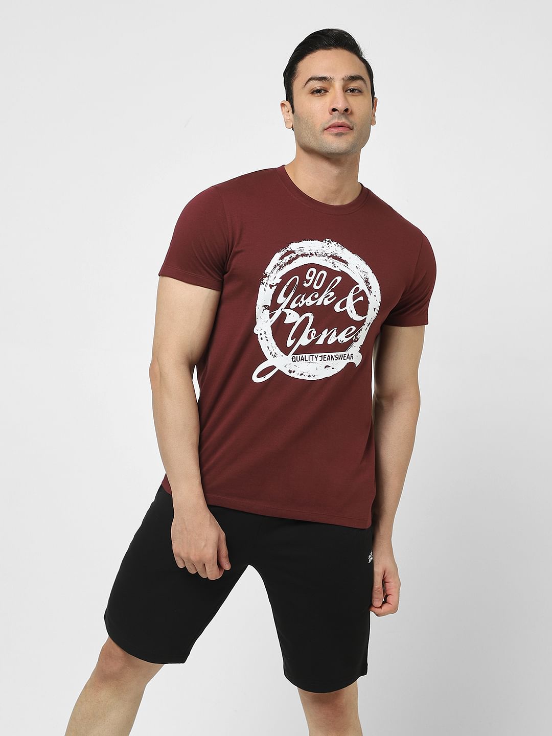 Maroon Crew Neck T-shirt - S