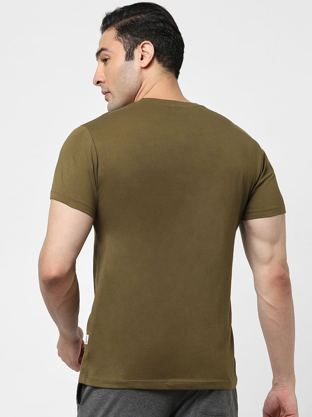 Green Logo Print Crew Neck T-shirt