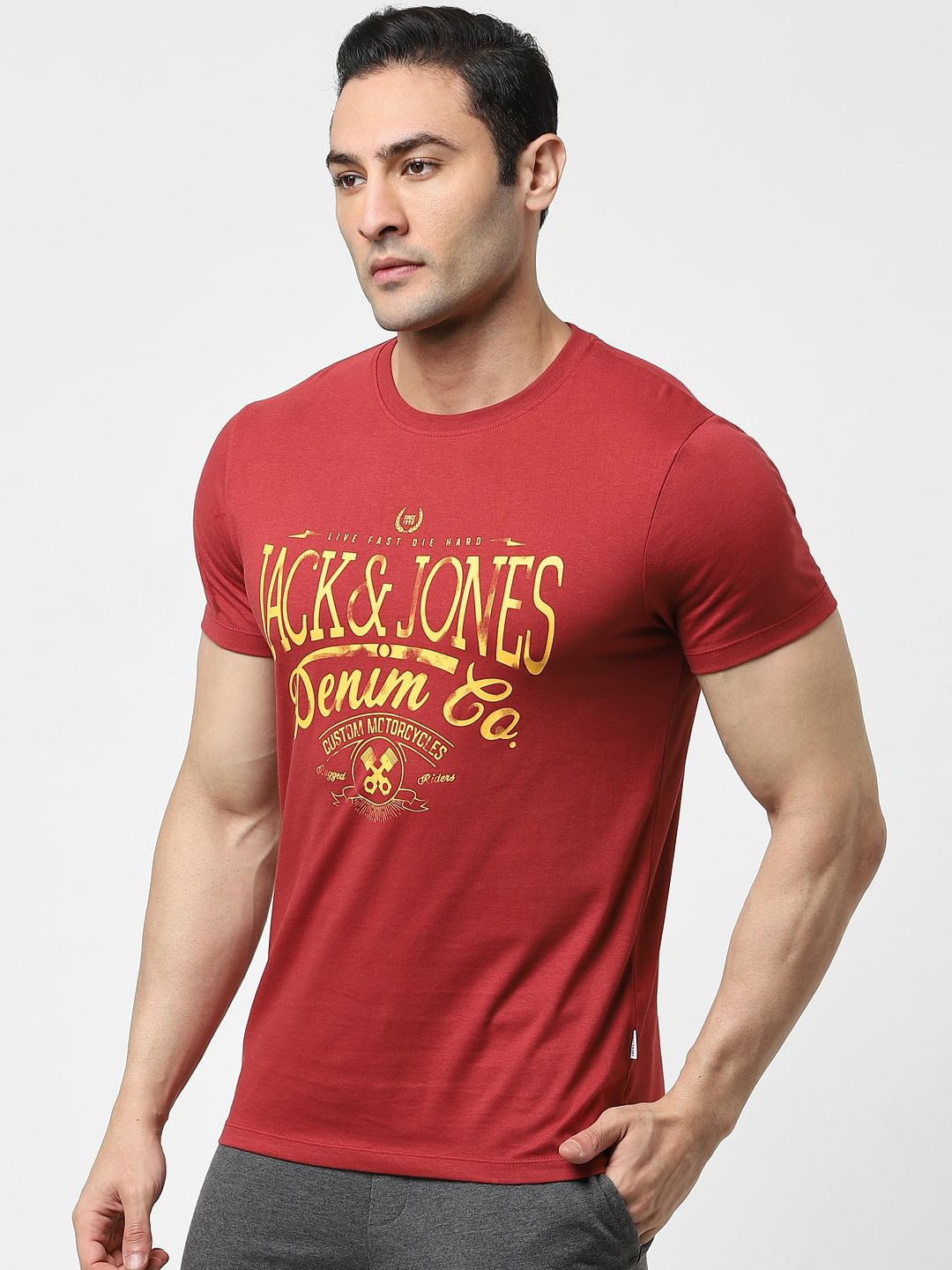 Red Logo Print Crew Neck T-shirt