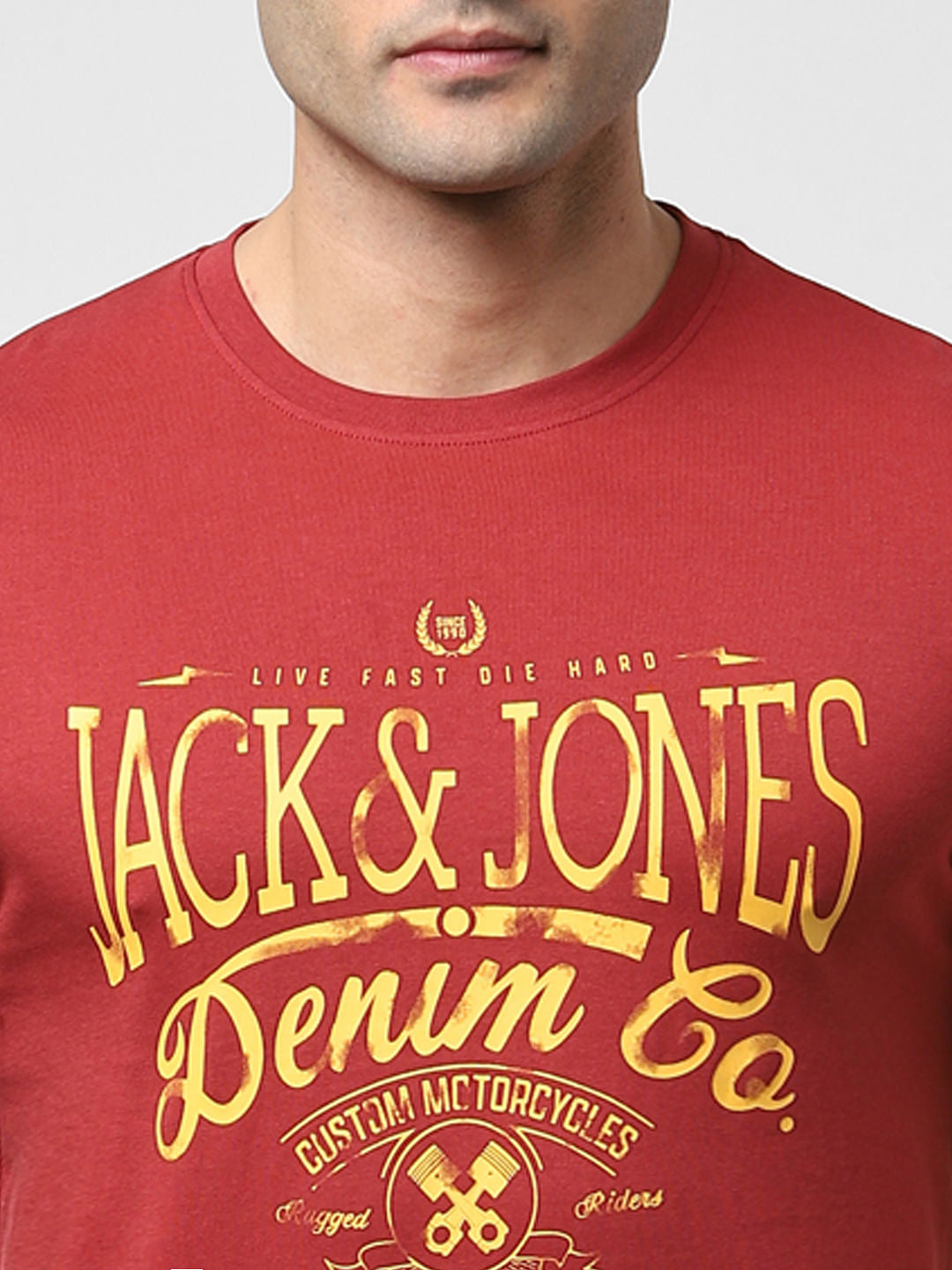 Red Logo Print Crew Neck T-shirt