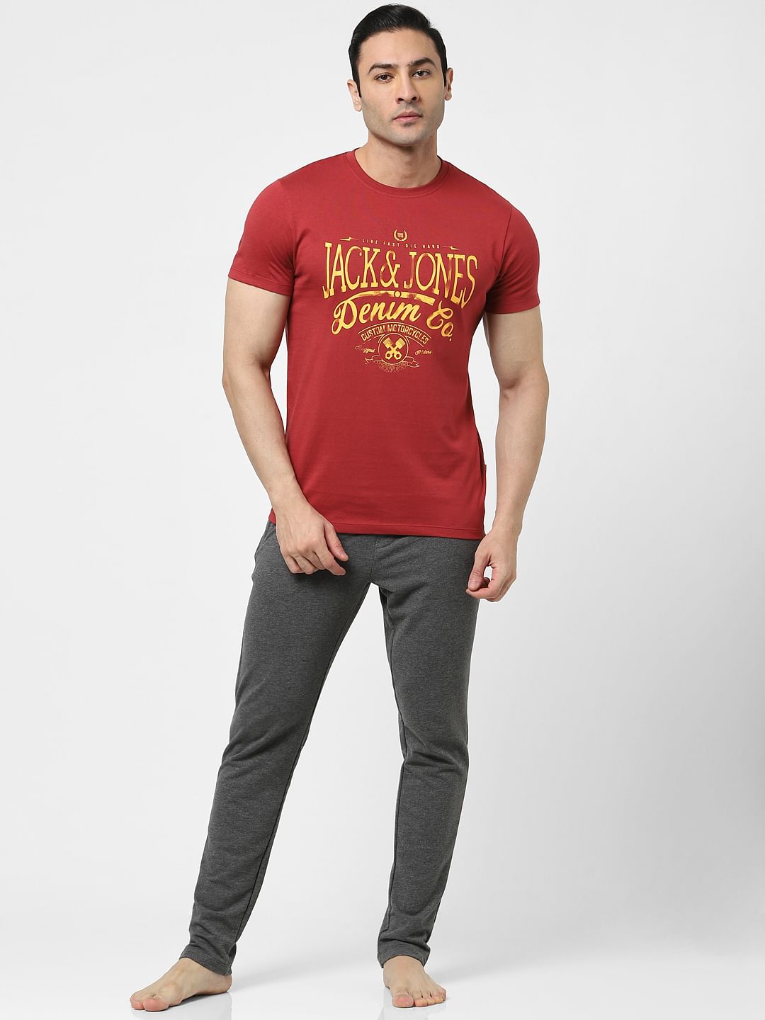 Red Logo Print Crew Neck T-shirt