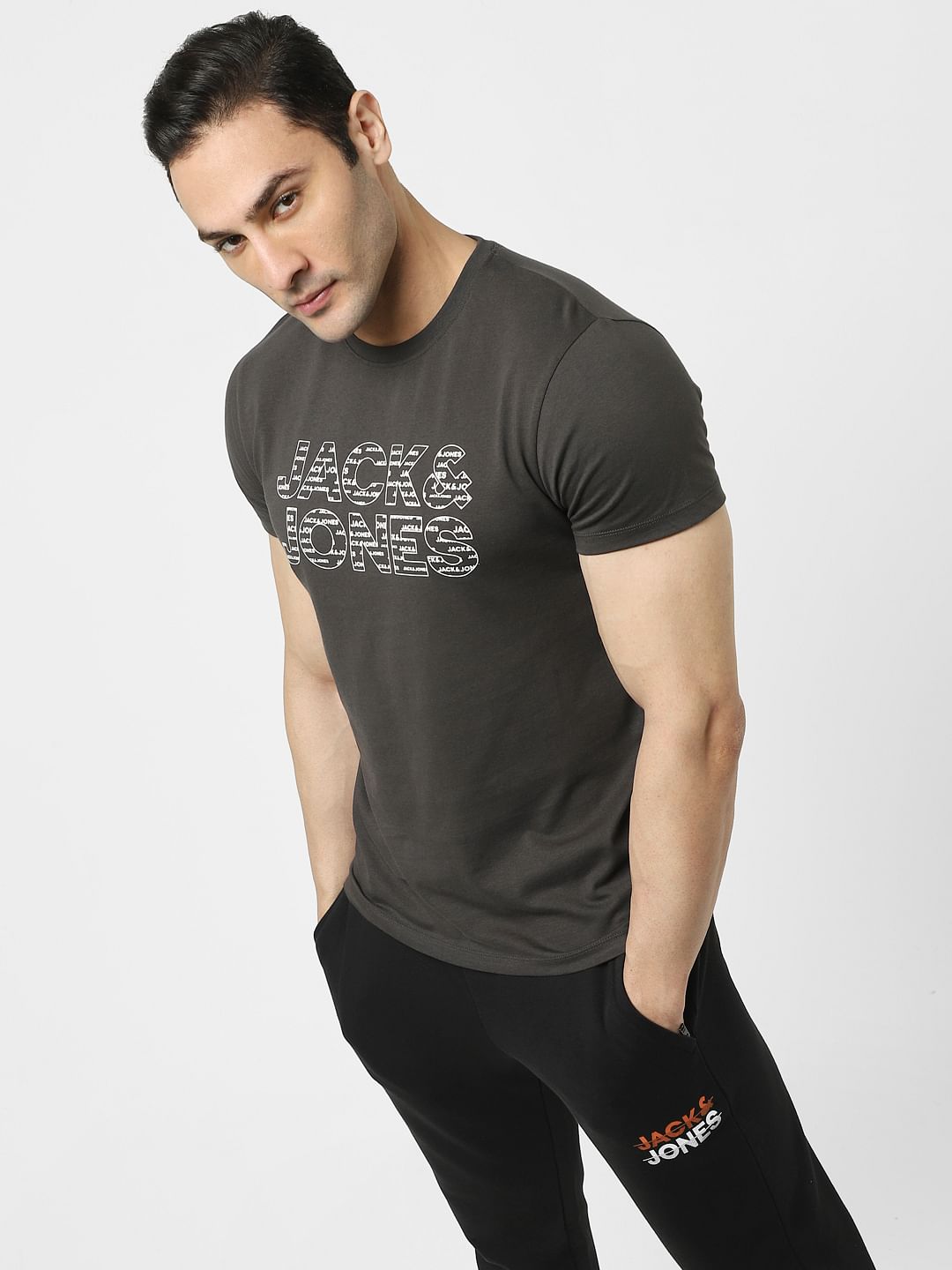 Black Logo Print Crew Neck T-shirt