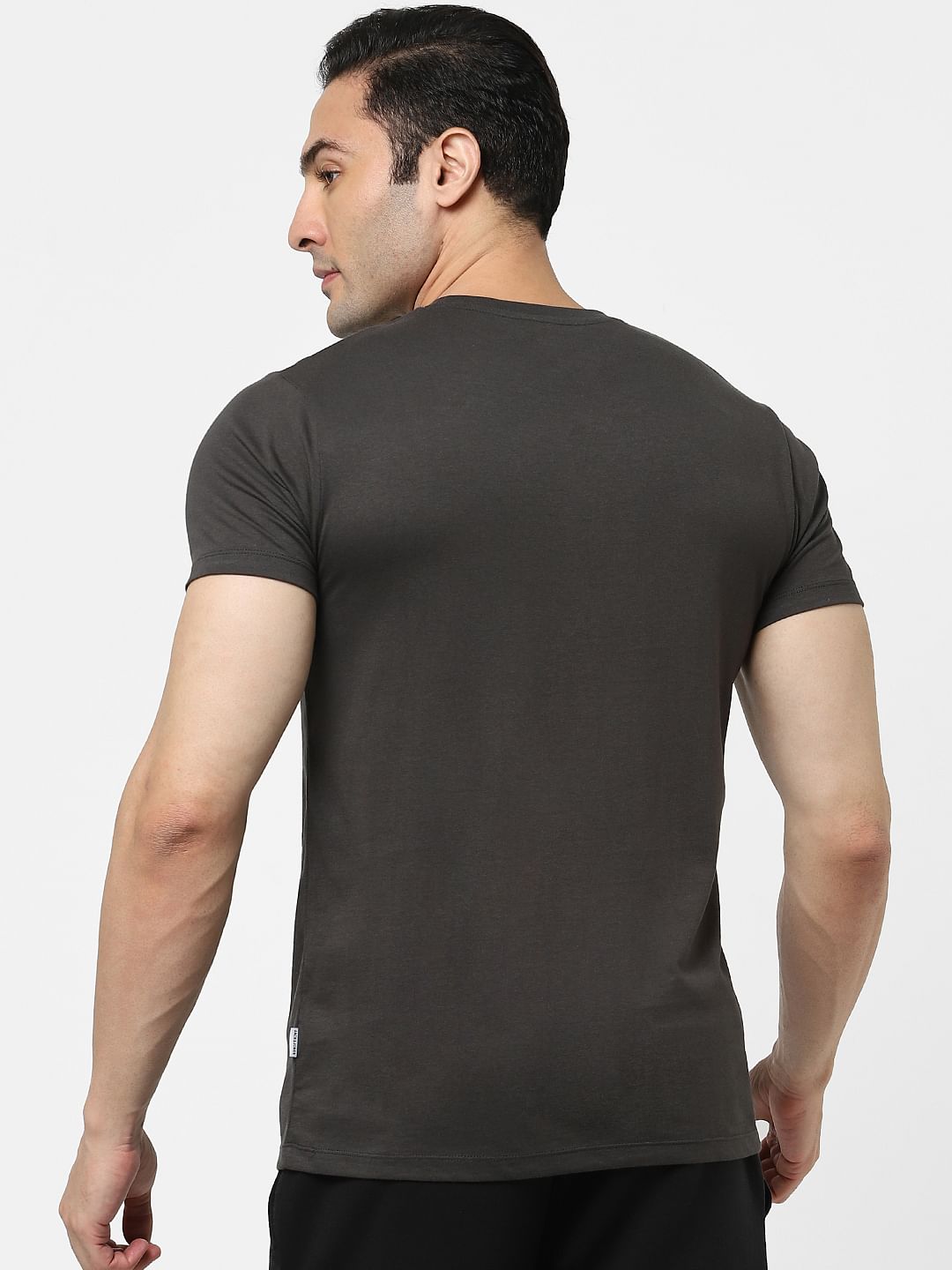 Black Logo Print Crew Neck T-shirt