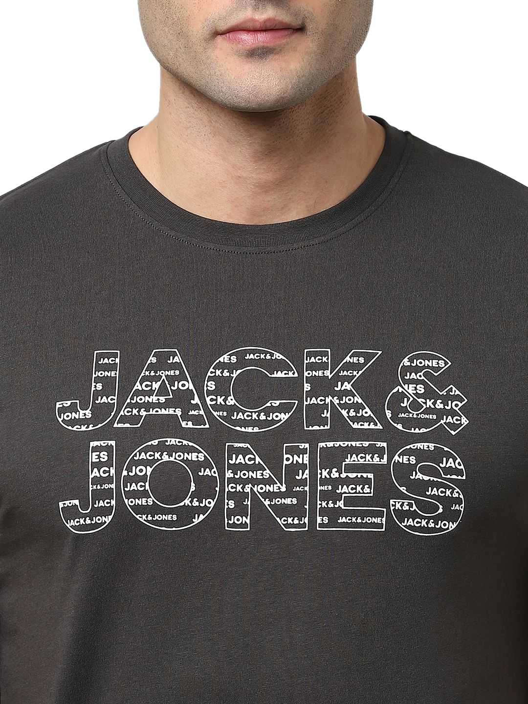 Black Logo Print Crew Neck T-shirt