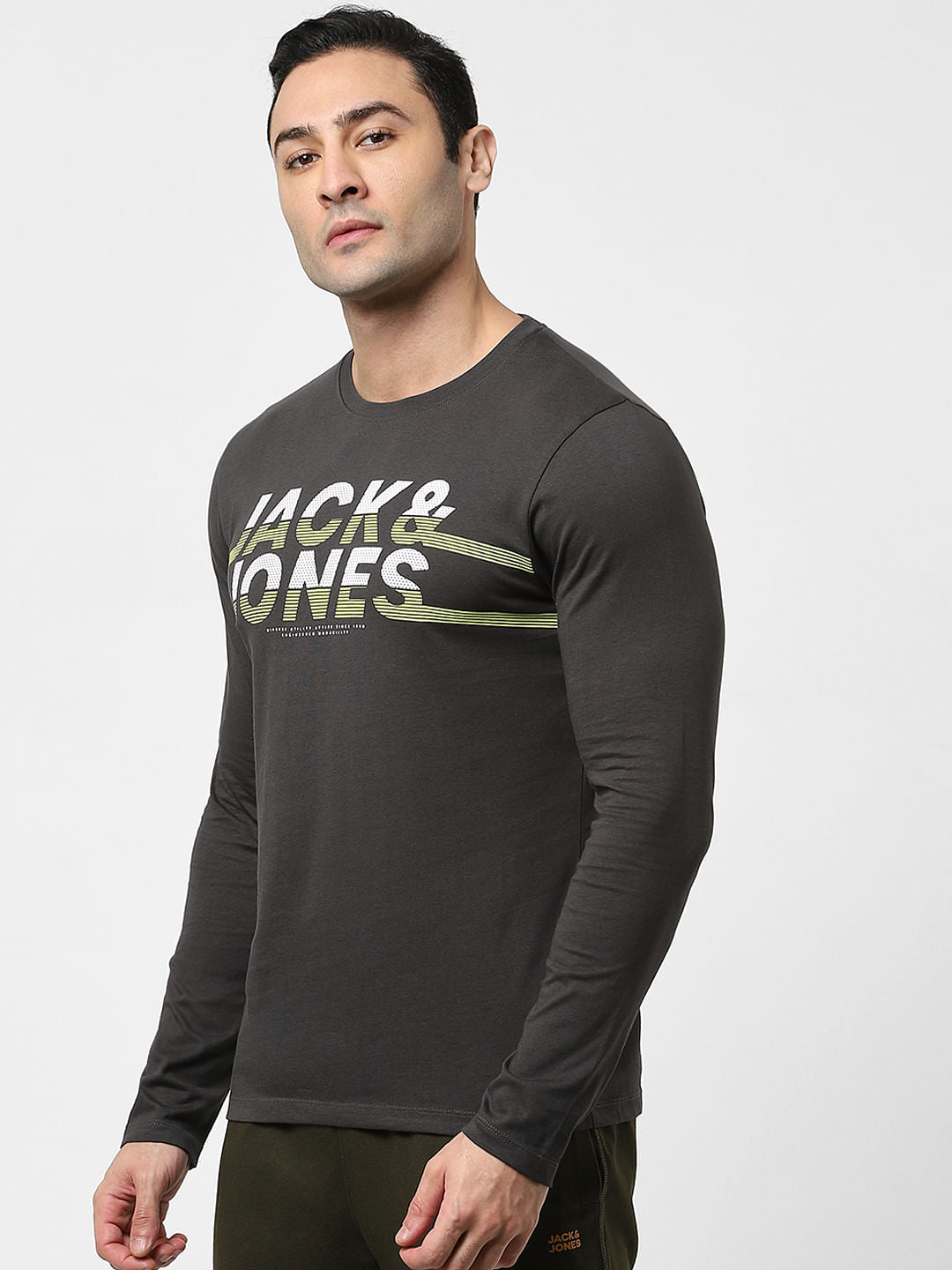 Black Full Sleeves Crew Neck T-shirt