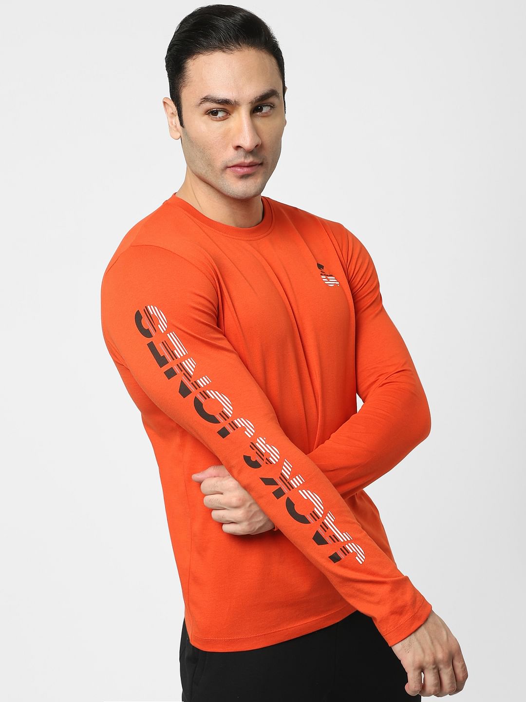 Red Full Sleeves Crew Neck T-shirt - S