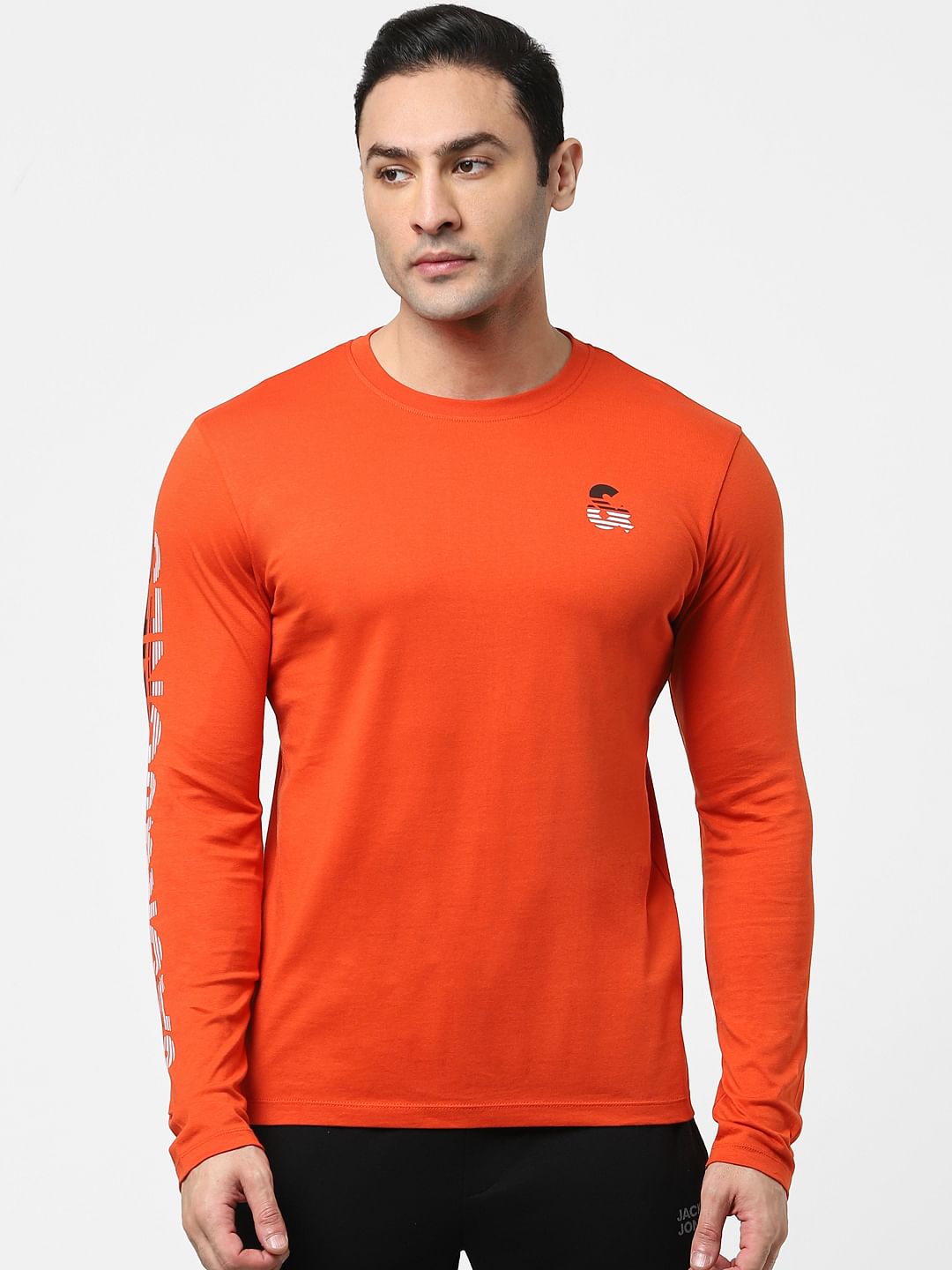 Red Full Sleeves Crew Neck T-shirt
