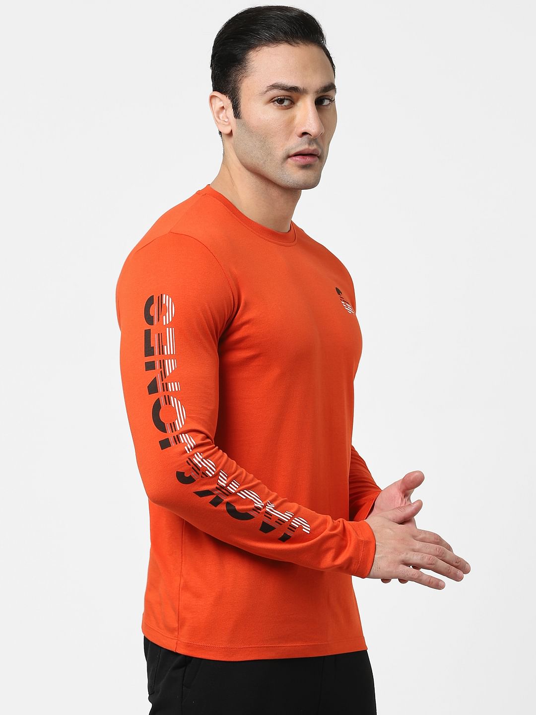 Red Full Sleeves Crew Neck T-shirt