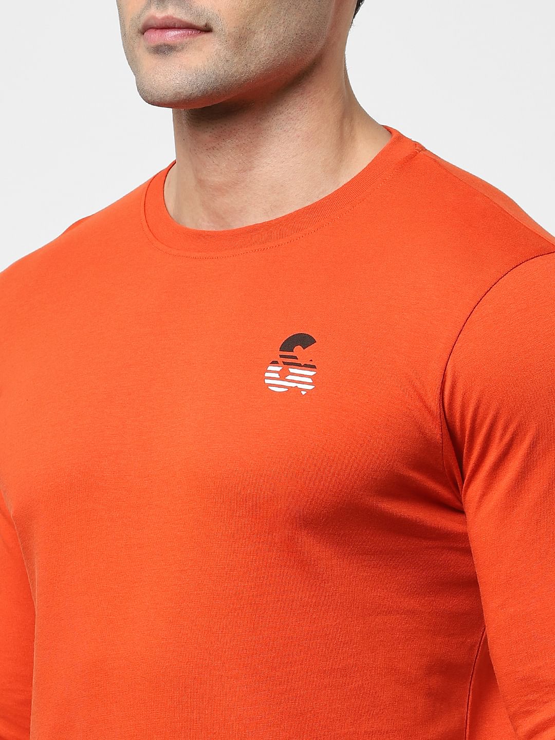 Red Full Sleeves Crew Neck T-shirt