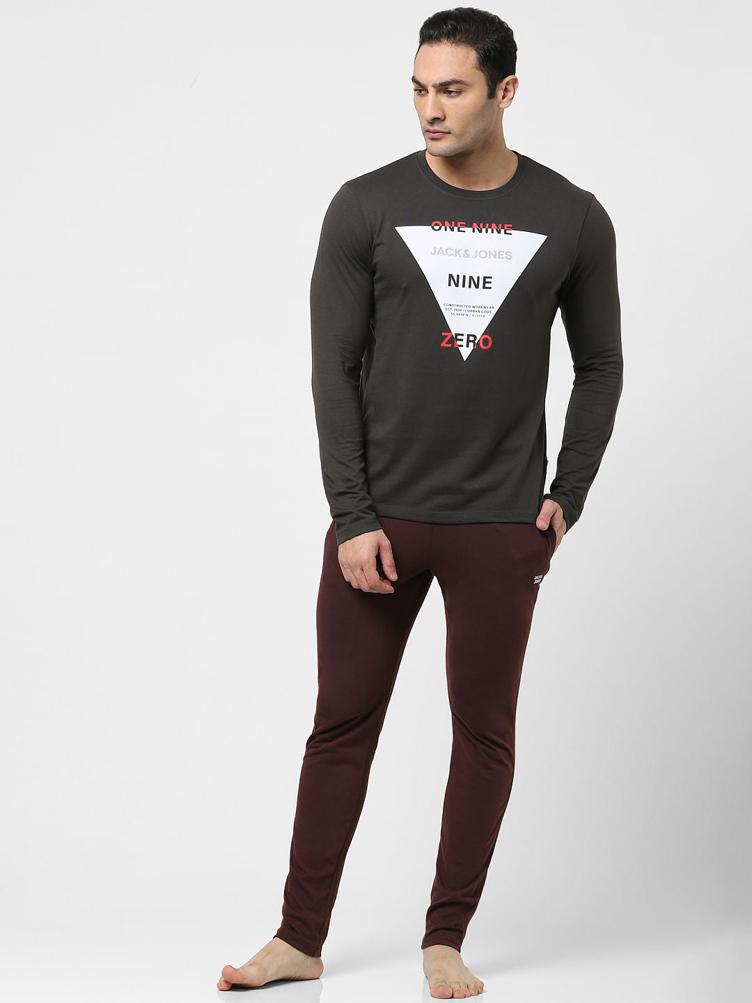 Black Printed Full Sleeves T-shirt