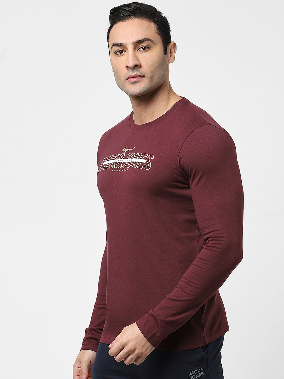 Red Logo Print Full Sleeves T-shirt
