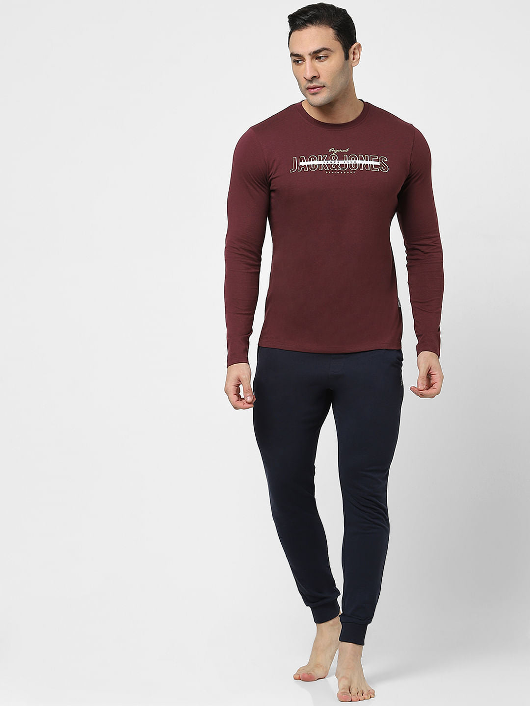 Red Logo Print Full Sleeves T-shirt