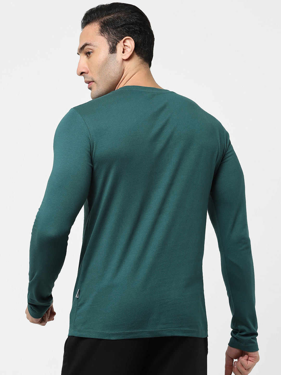 Green Typographic Logo Full Sleeves T-shirt