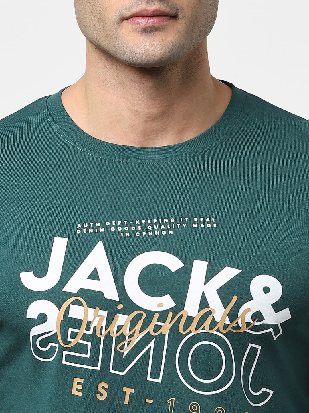 Green Typographic Logo Full Sleeves T-shirt