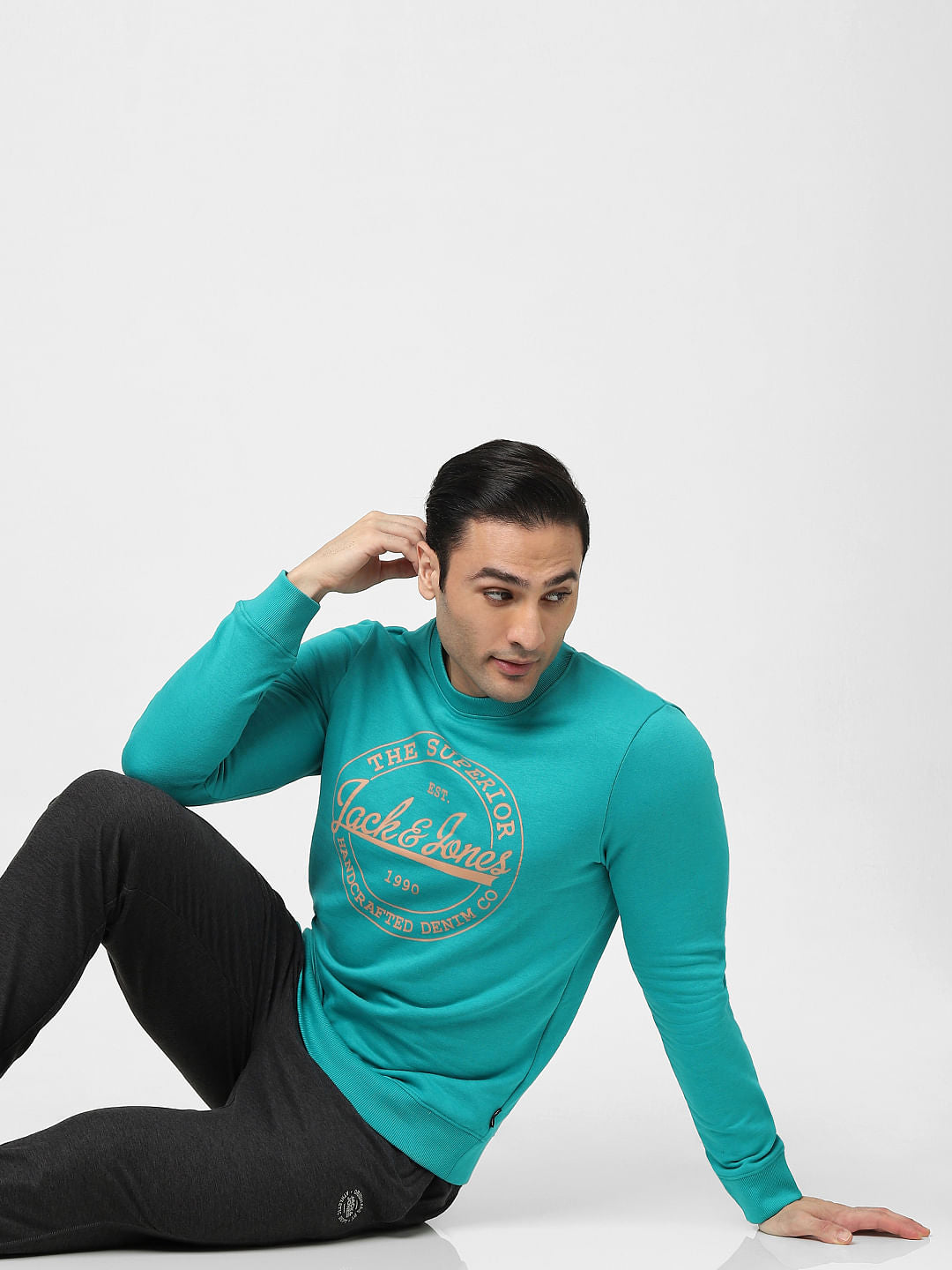 Blue Typographic Logo Sweatshirt - S