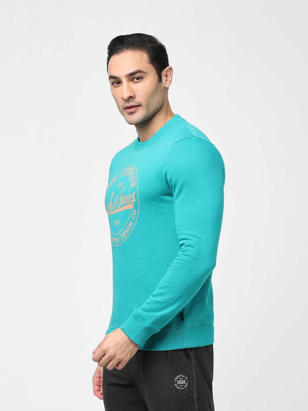 Blue Typographic Logo Sweatshirt