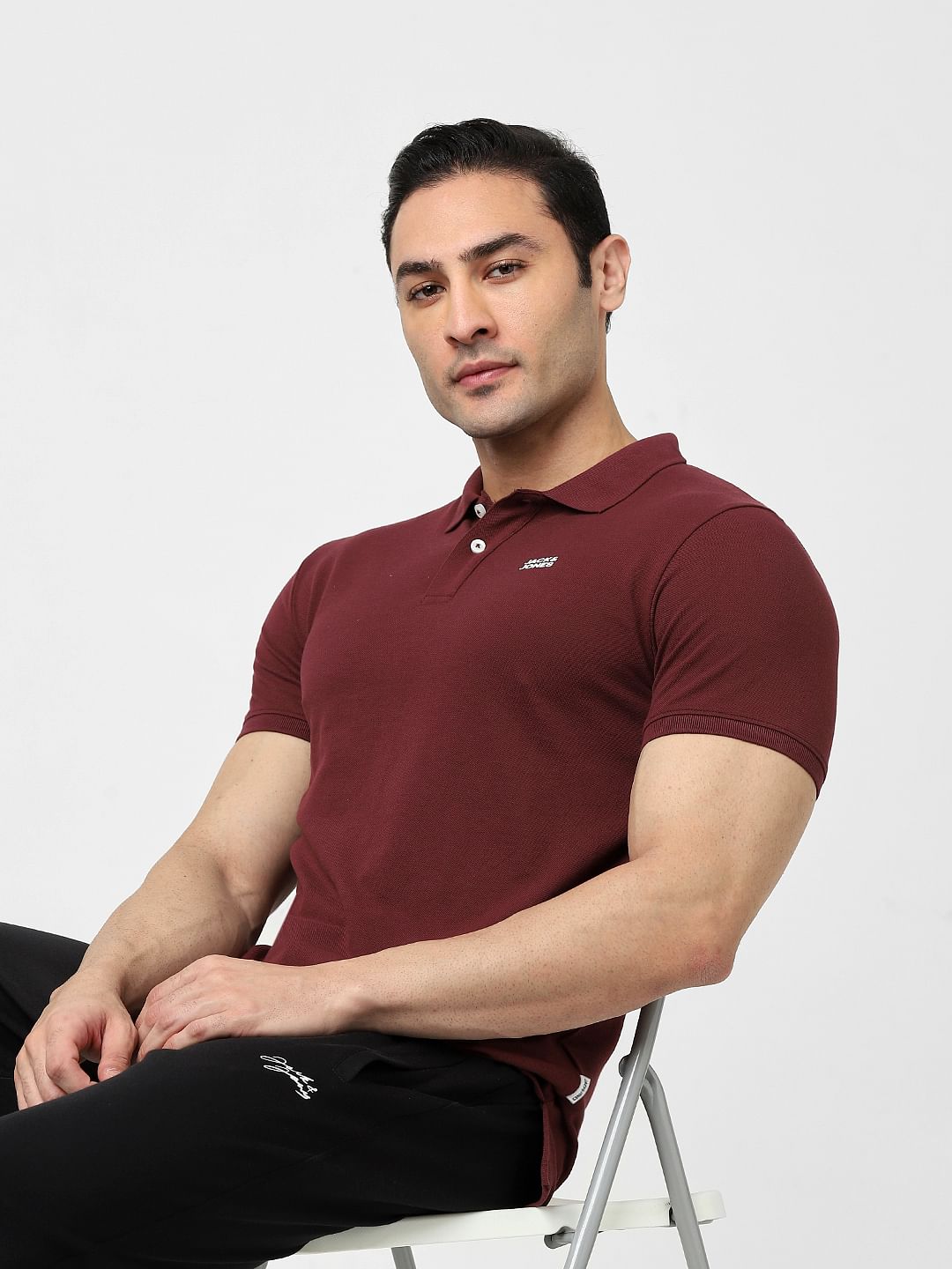 Maroon Polo T-shirt - S