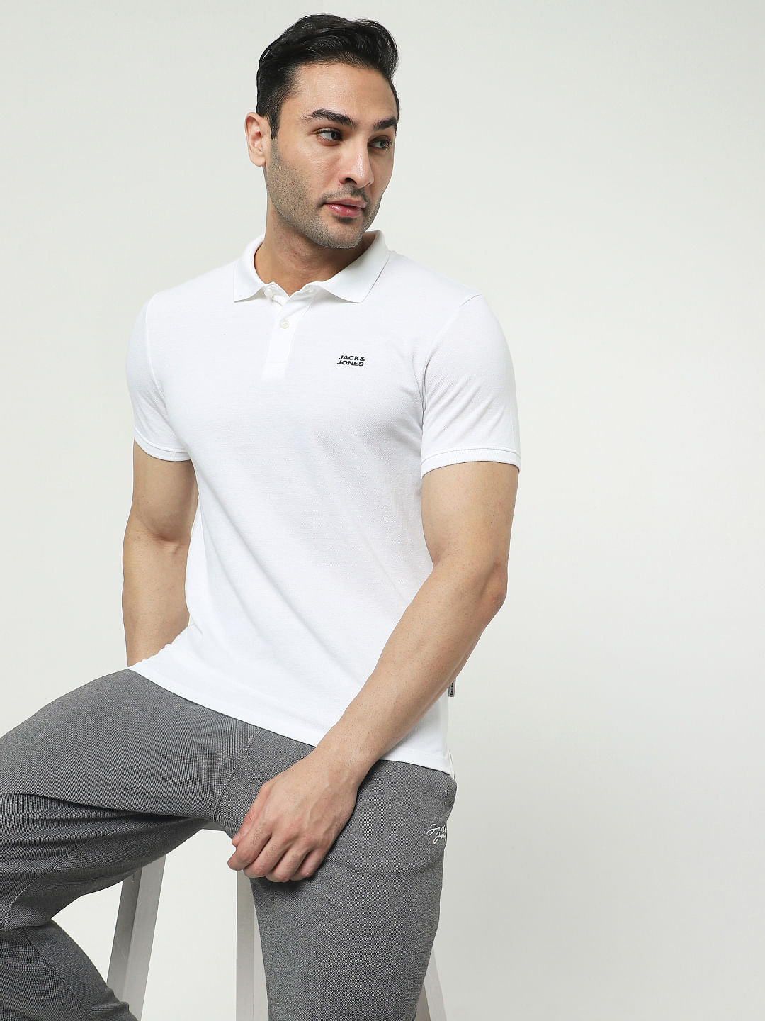 White Polo T-shirt - S