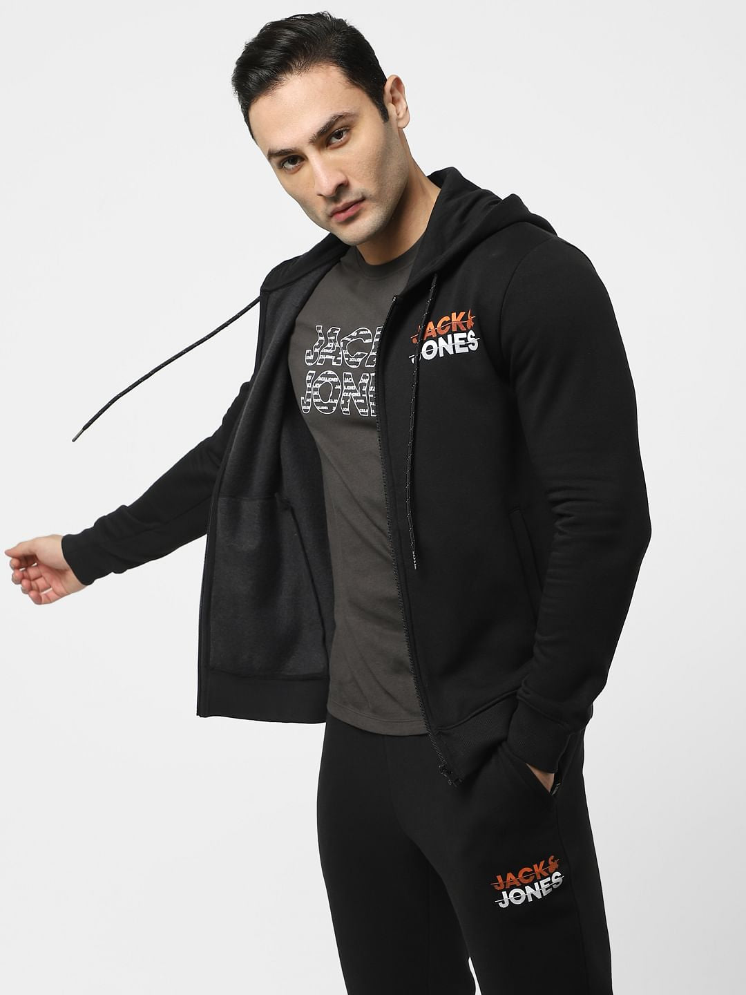 Black Zip-Up Co-ord Sweatshirt - S