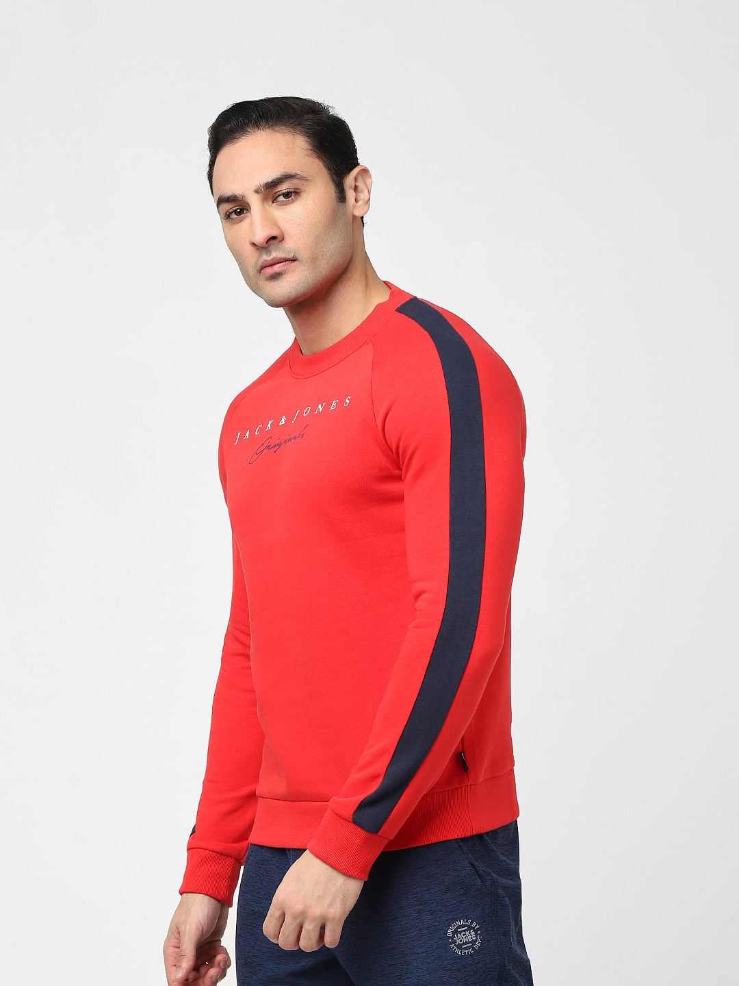Red Tape Detail Sweatshirt