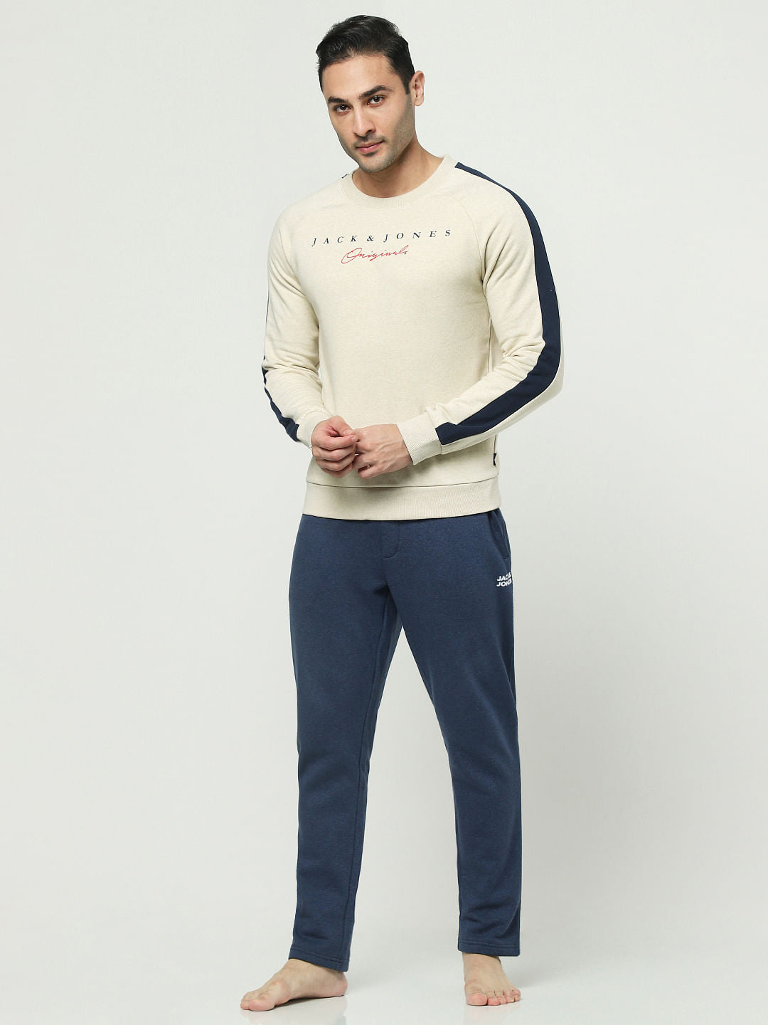 Beige Tape Detail Sweatshirt