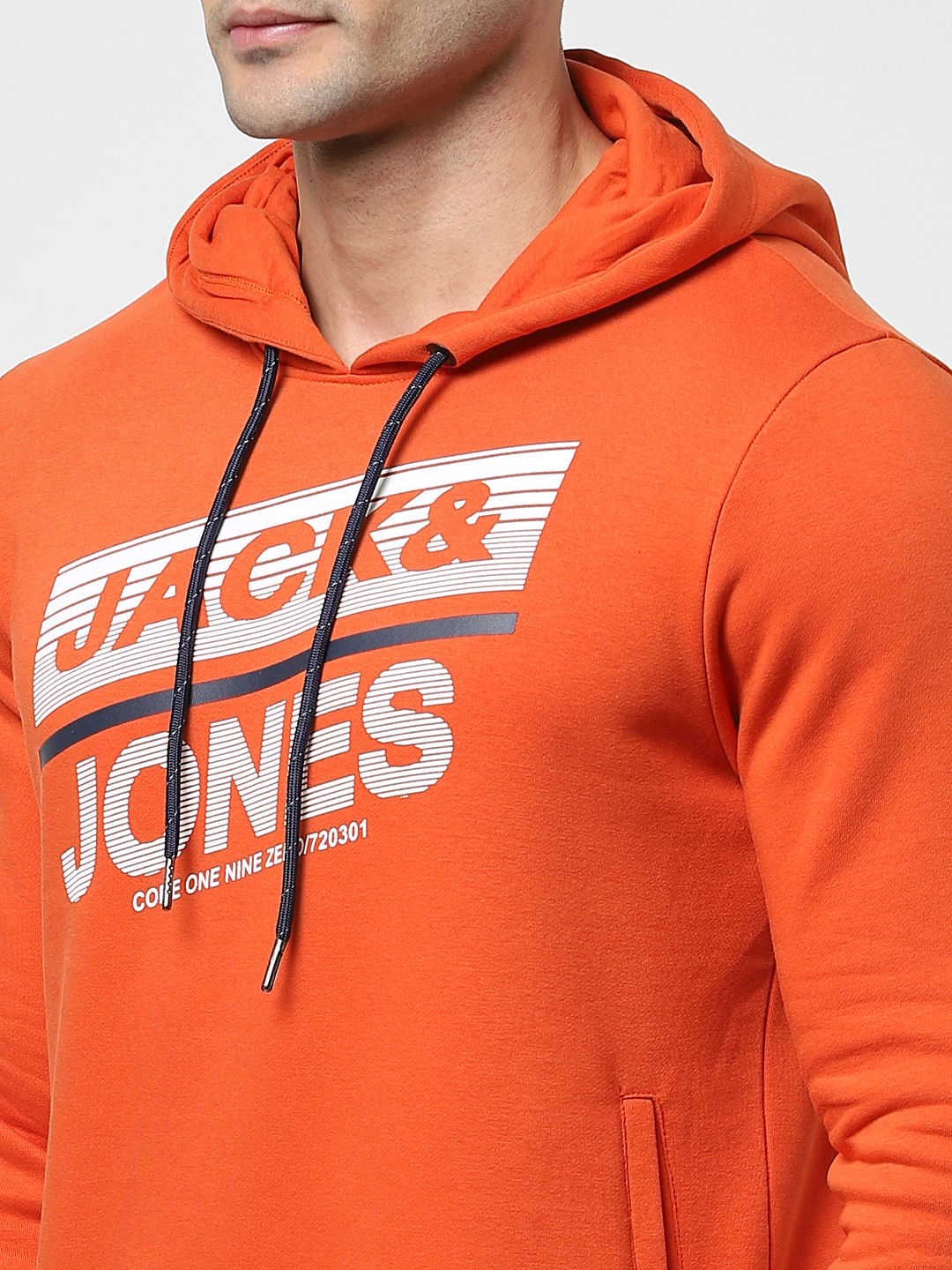 Red Typographic Logo Hooded Sweatshirt