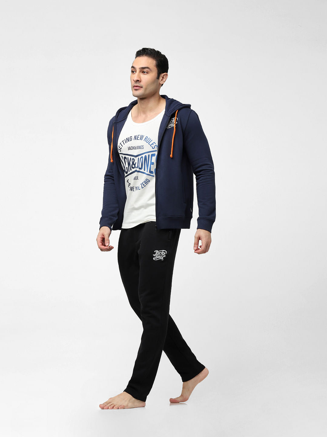Black Mid Rise Logo Print Trackpants - S