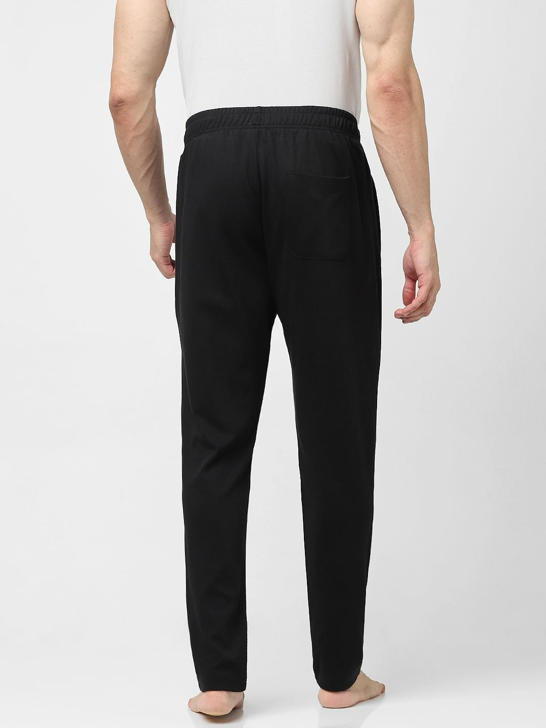 Black Mid Rise Logo Print Trackpants