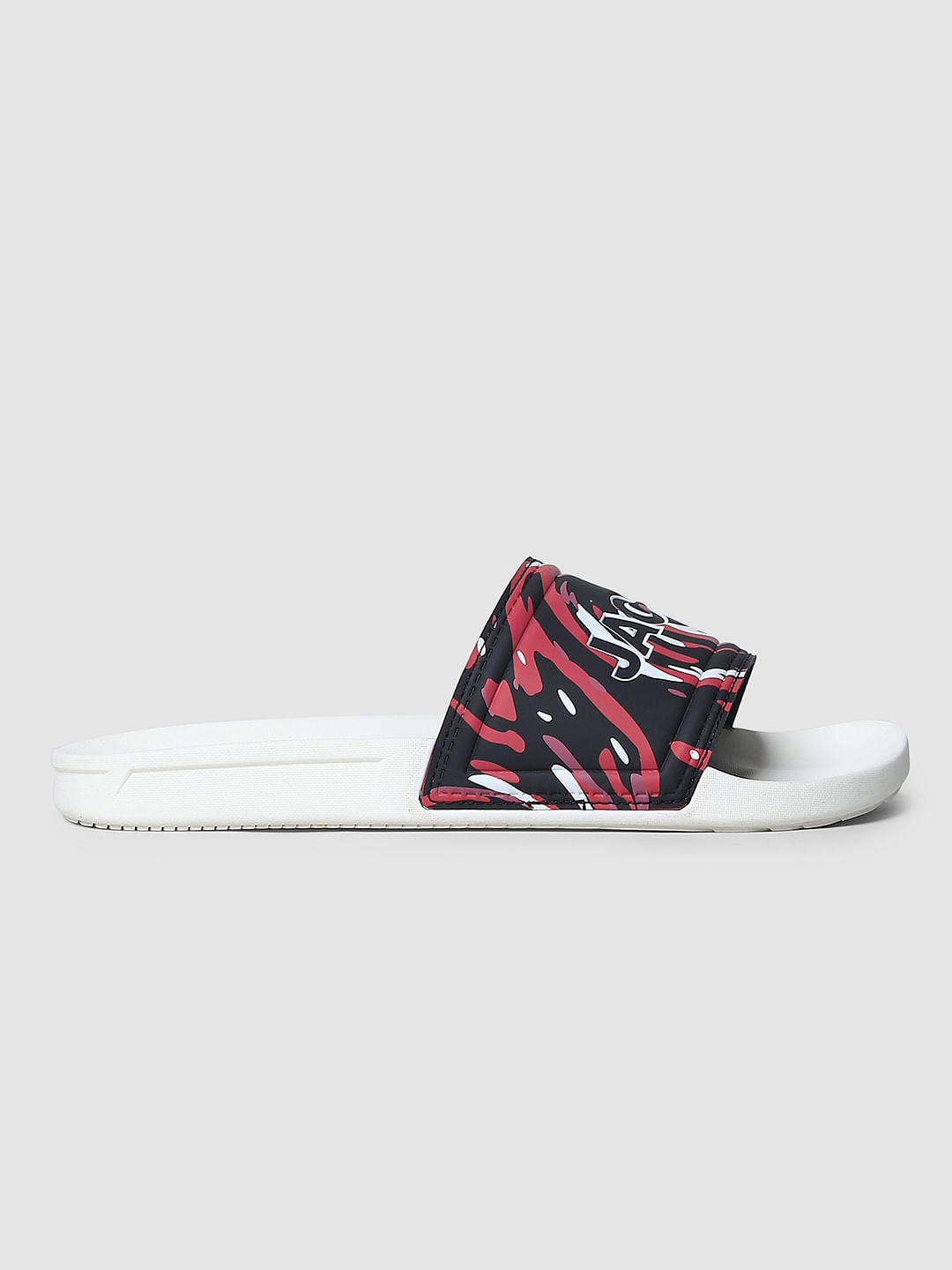 White Abstract Print Sliders